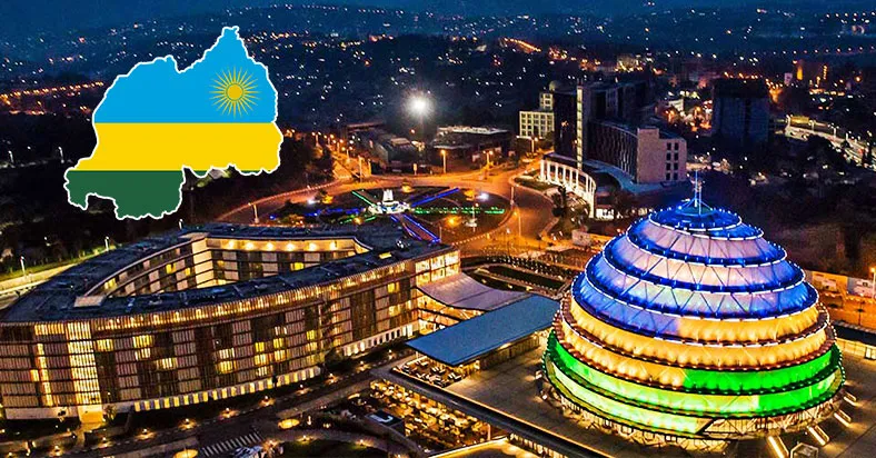 Kigali city landscape in Rwanda